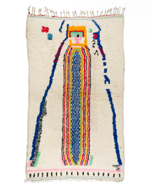 TINIRI " 4,7 X 8 FT " / VINTAGE BOUJAAD RUG